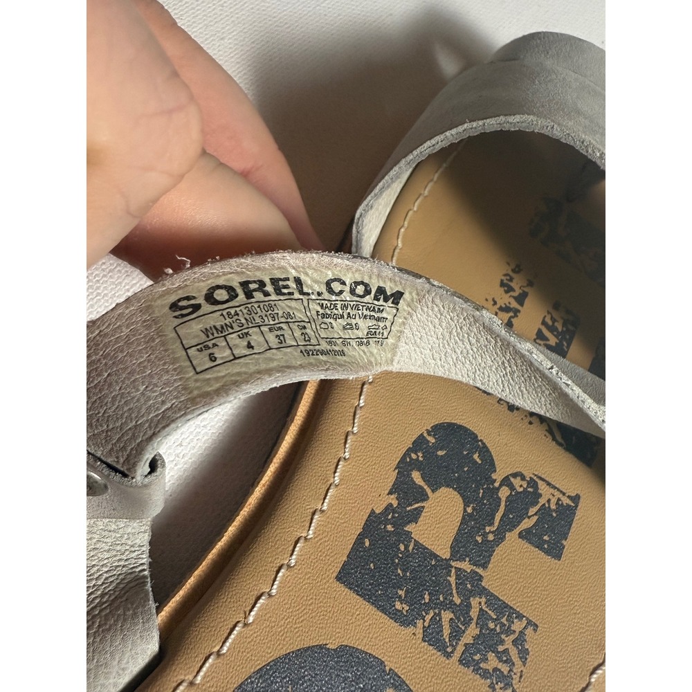 Sorel Ella Criss Cross Sandals Womens Size 8 Metallic Beige Leather NL3198-257 - Picture 4 of 4